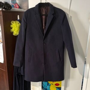 Primark Men's Dark Blue Trench Coat
